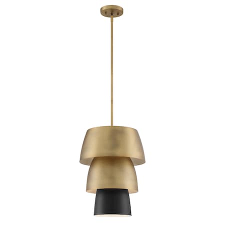 Designers Fountain Moonshadow 60 Watt 1 Light Old Satin Brass Pendant with Mixed Metal Shade D213M-14P-OSB